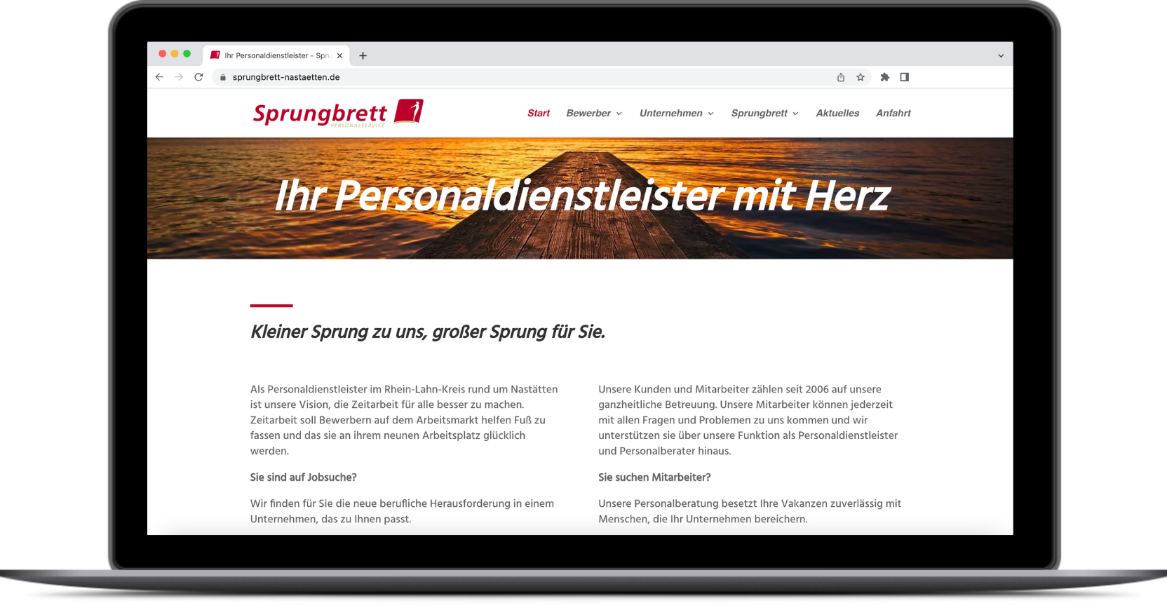 Webseite Sprungbrett - nachher