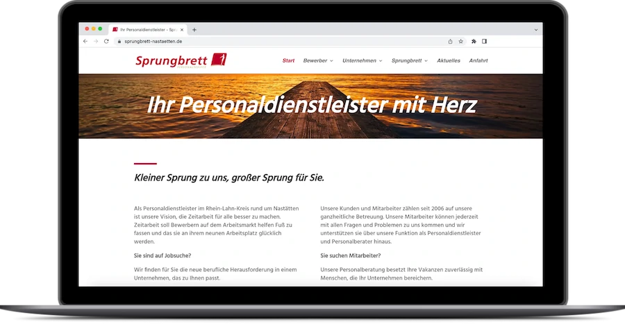 Nach Homepage erstellen ohne Designfehler