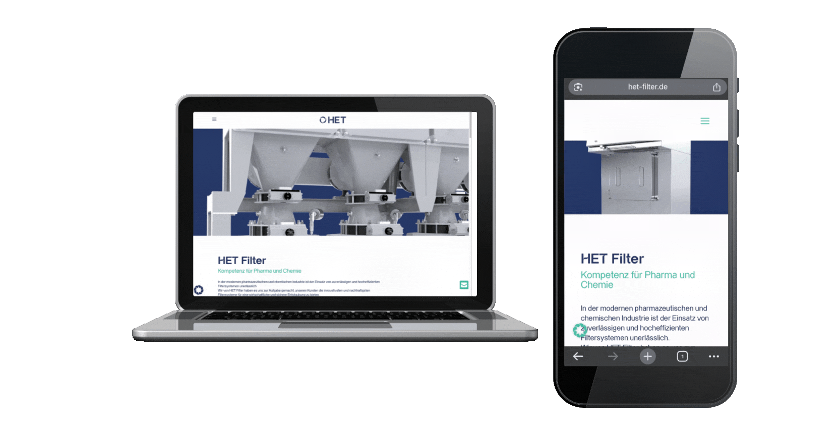 Responsive Webseite für HET von der Webdesign Agentur in Frankfurt 